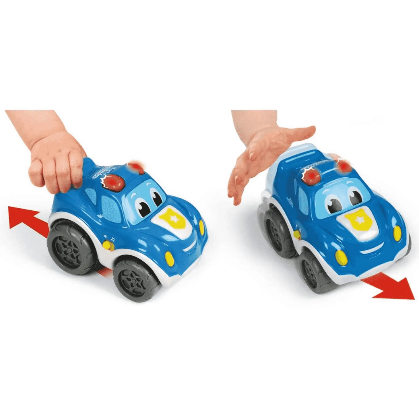 Baby Clementoni Coche Policía Retrofricción con Luces y Sonidos
