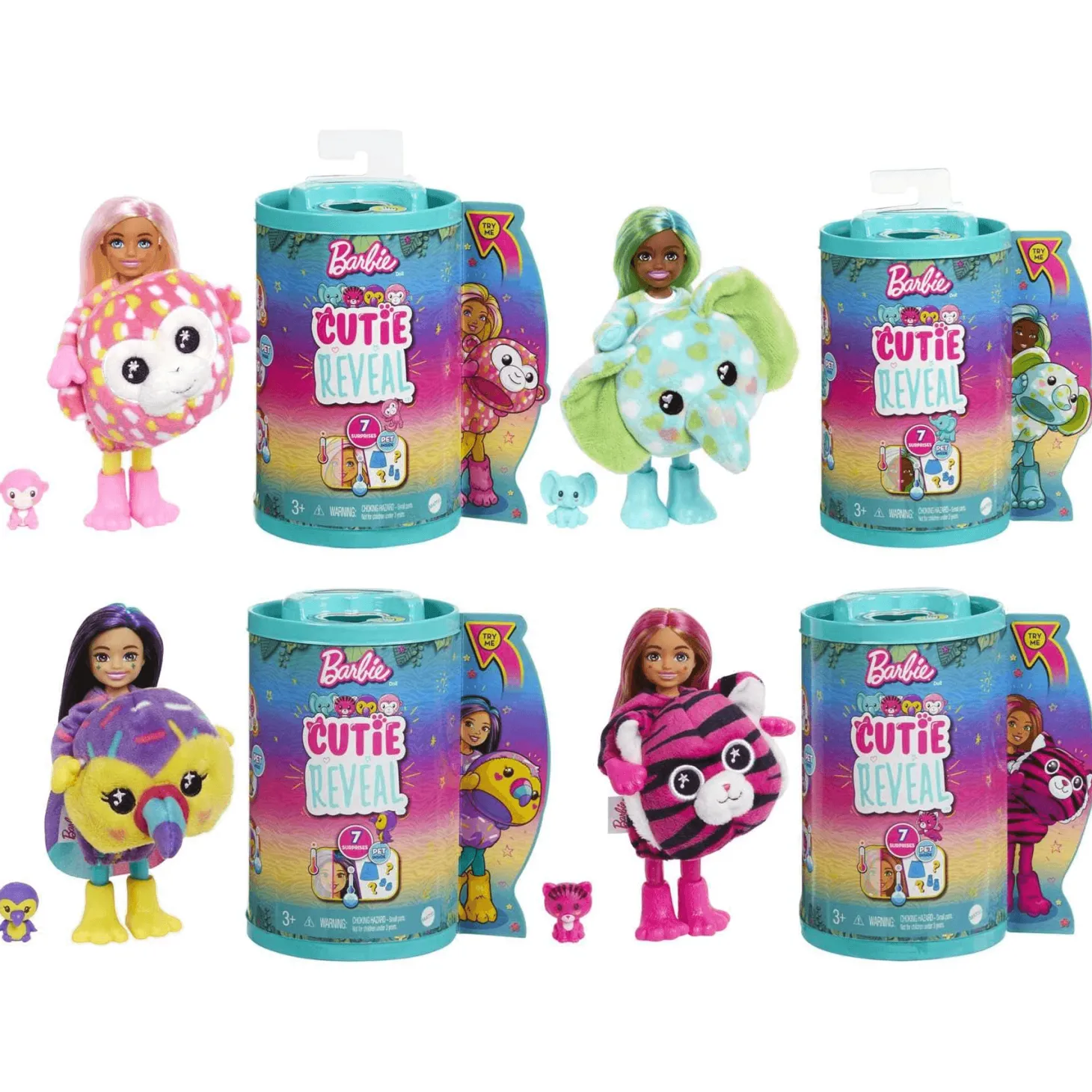 Barbie Chelsea Cutie Reveal Jungla Muñeca sorpresa surtida 3 años