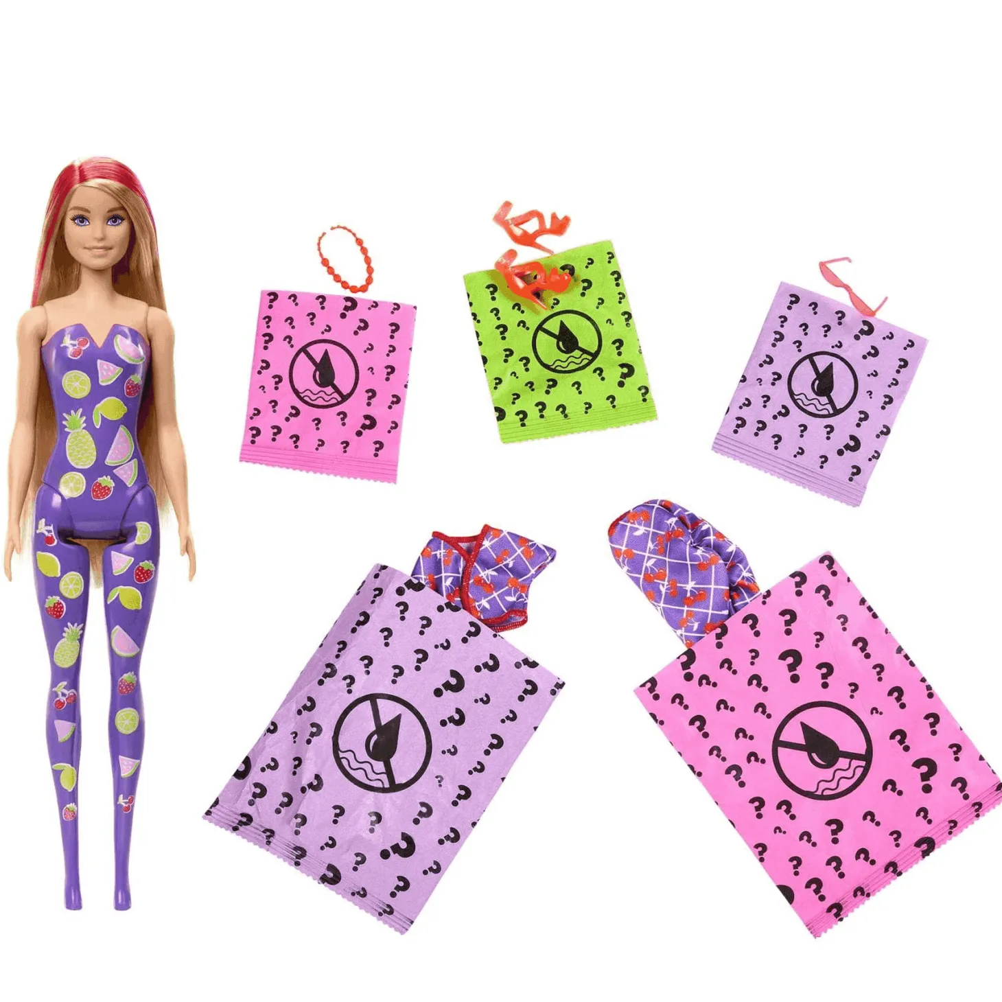 Barbie Color Reveal Frutas Muñeca revela colores con agua 3 años