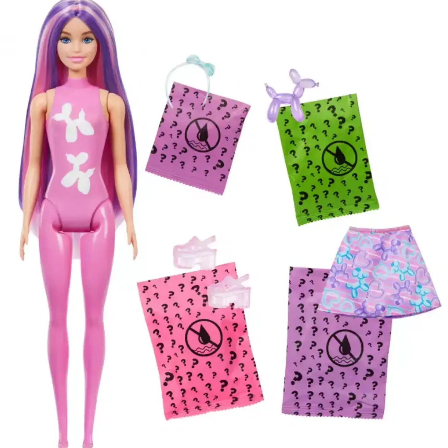Barbie Color Reveal Globos de Animales – Muñeca y accesorios con 6 sorpresas y cambio de color