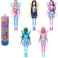 Barbie Color Reveal Muñeca con 6 sorpresas al abrir la caja, colección Rainbow Galaxy con un brillo