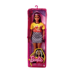 Barbie Fashionista Muñeca Curvy con Top Llamas y Falda de Cuadros