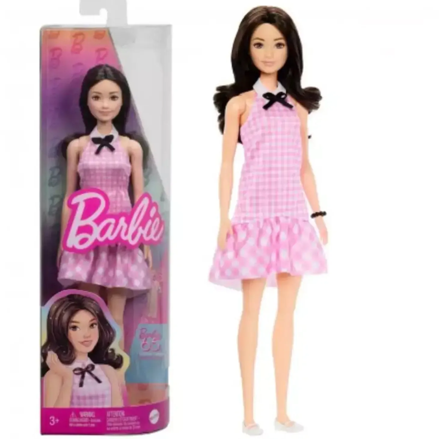 Barbie Fashionistas “Quick Curl” – Vichy rosa 65 Aniv.