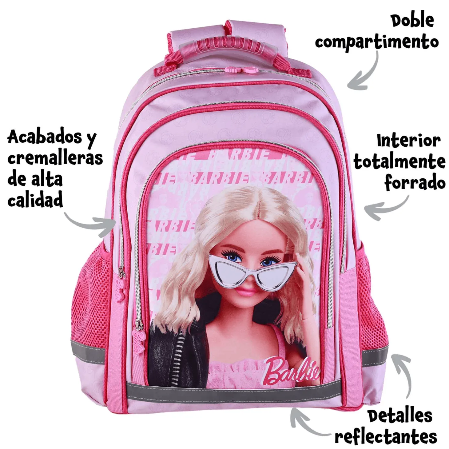 Barbie Mochila Doble Adaptable 41.5CM: ¡La Compañera Perfecta para el Regreso a Clases!