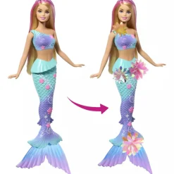 Barbie Muñeca Sirena Rubia Mágica de Flores