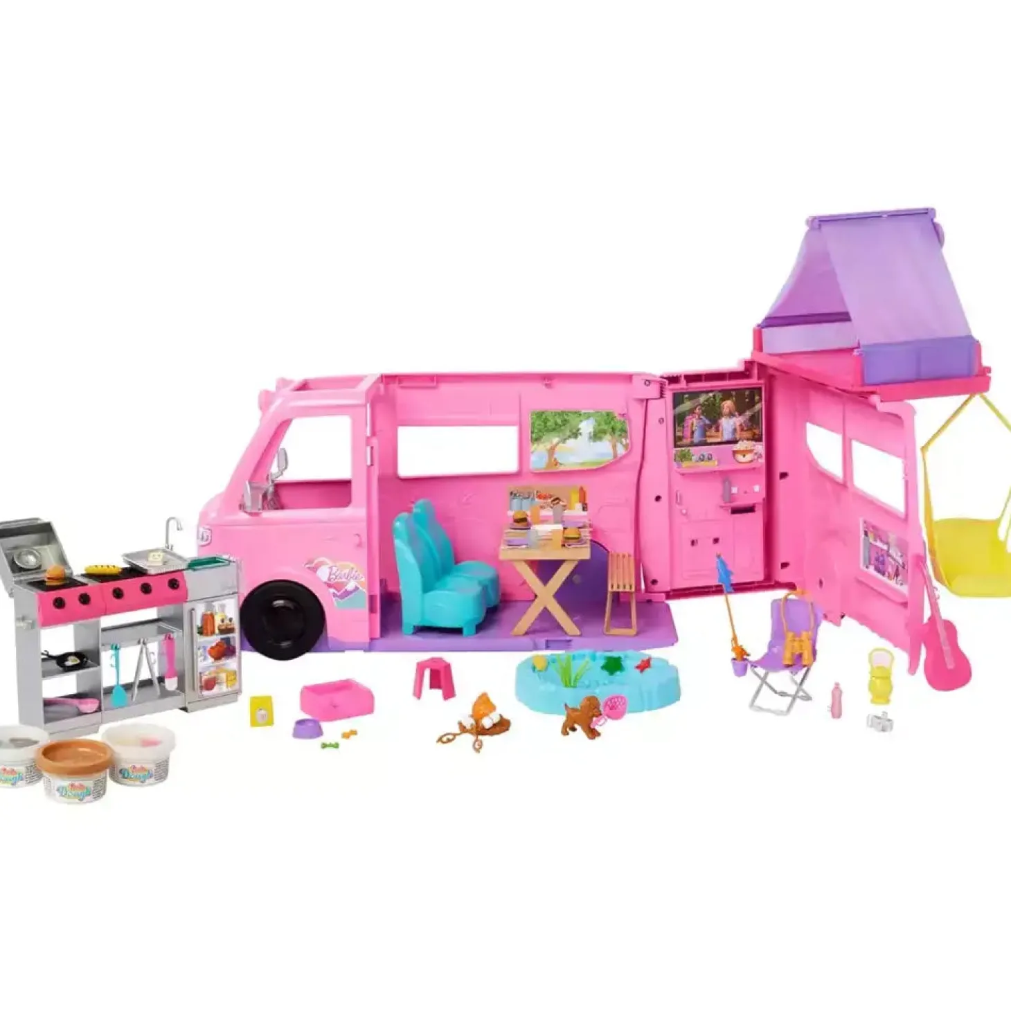Barbie Súper Caravana DreamCamper Conjunto de juego de vehículo - Juguete de Barbie