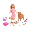 Barbie y sus cachorros Muñeca rubia y perritos de juguete 3 años
