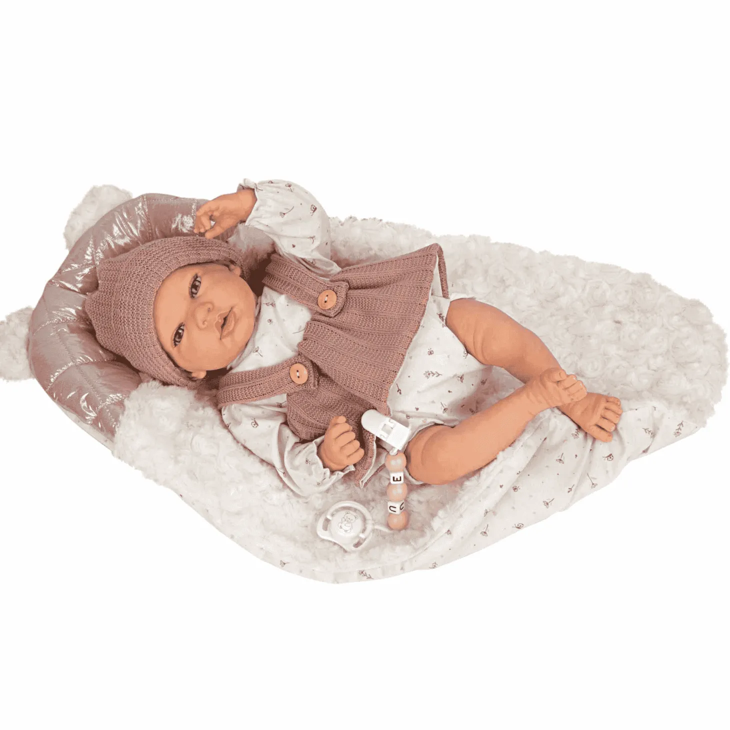 Bebé Reborn Sandra rosa con manta