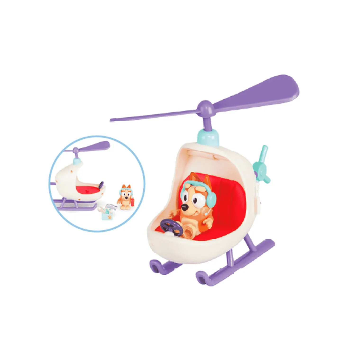 Bluey Bingo Helicóptero Vehículo con Figura