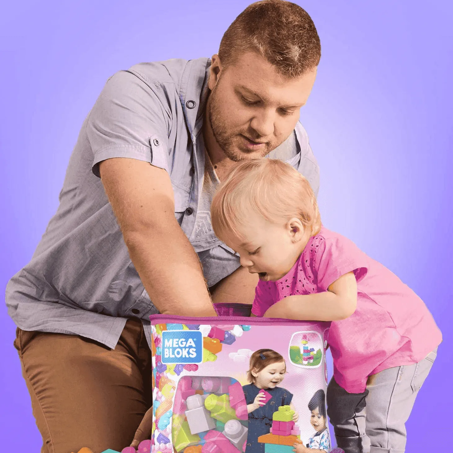 Bolsa Mega Bloks 60 Rosa | Juego de Construcción