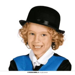 Bombín Infantil Negro Flocado