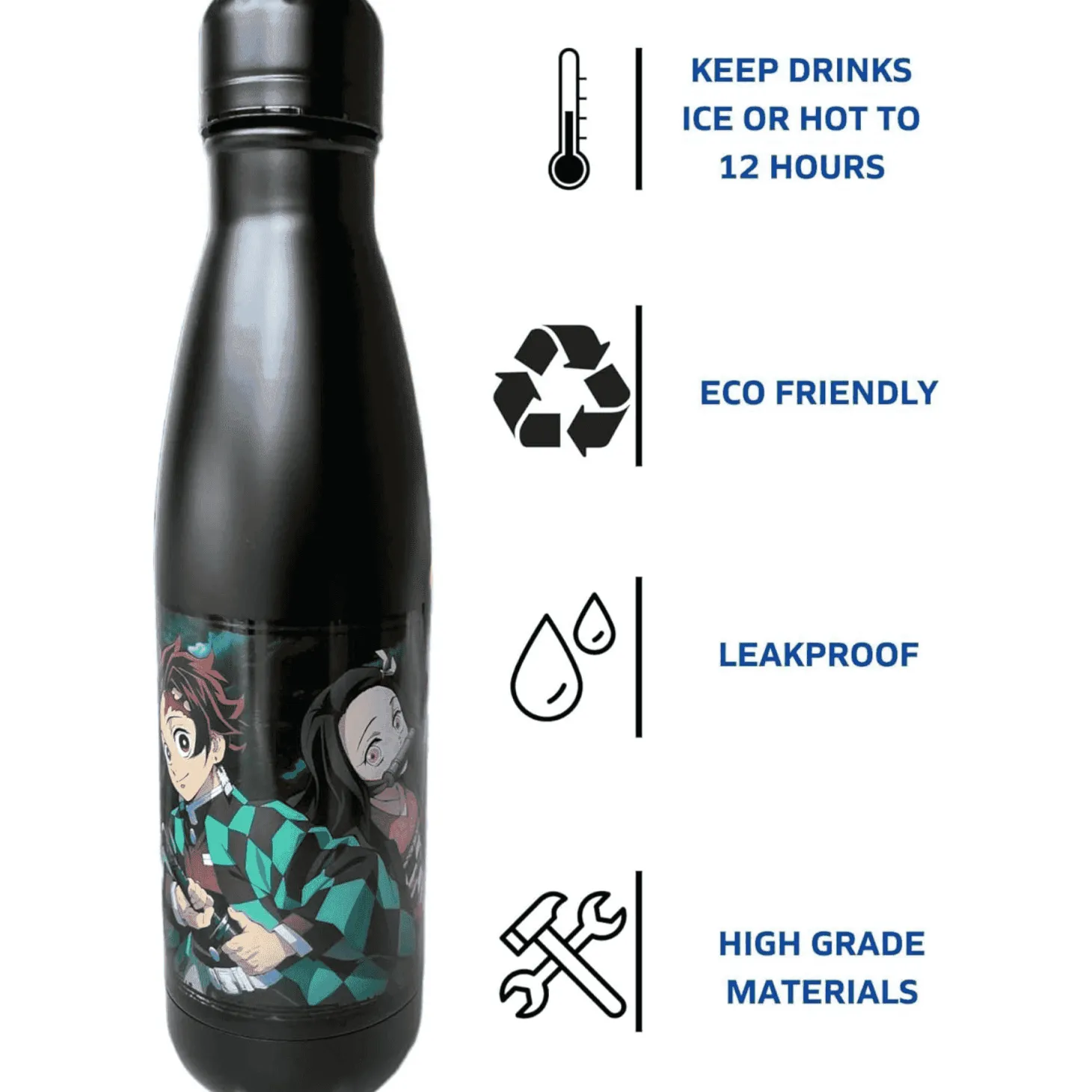 Botella de acero inoxidable Demon Slayer Tanjiro y sus amigos 500 ml