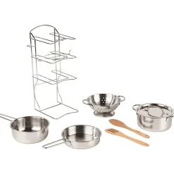 Cacerolas Inox Role Planet – Set de cocina infantil Super Chef 8 piezas (3+)