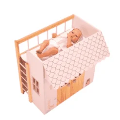 Cama-Casita Nature rosa para muñecas