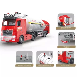 Camión Cisterna de Juguete con Agua, Luces y Fricción