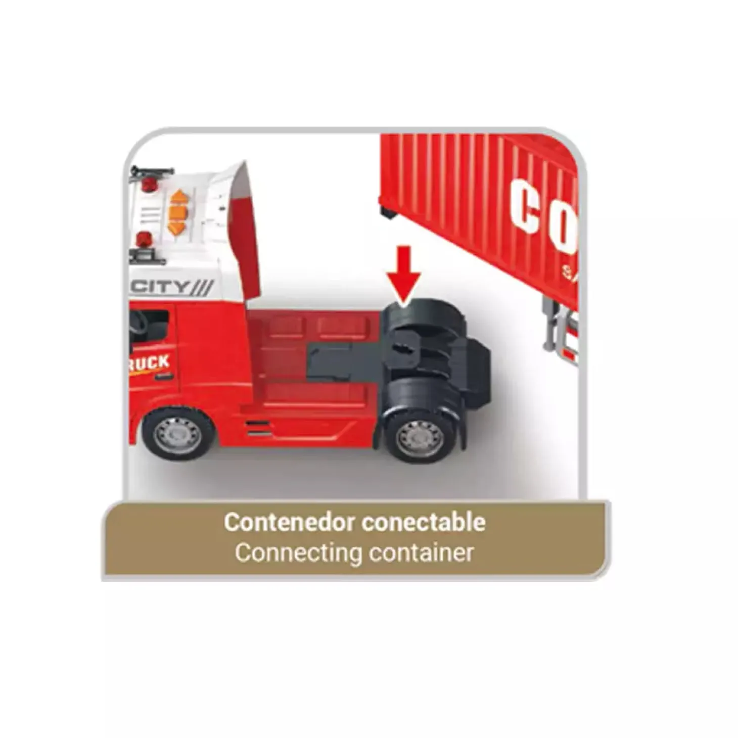 Camión Contenedor con Luz y Fricción