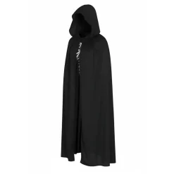 Capa infantil negra con capucha terciopelo