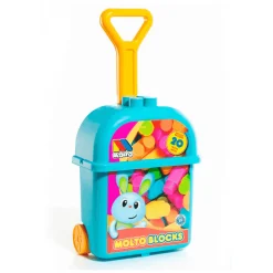 Carrito Con 20 Bloques Azul Molto