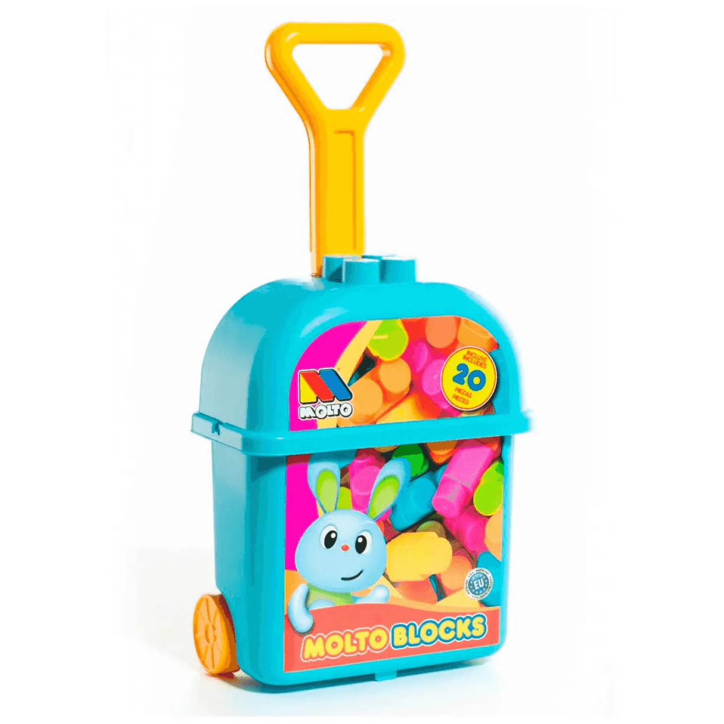 Carrito Con 20 Bloques Azul Molto