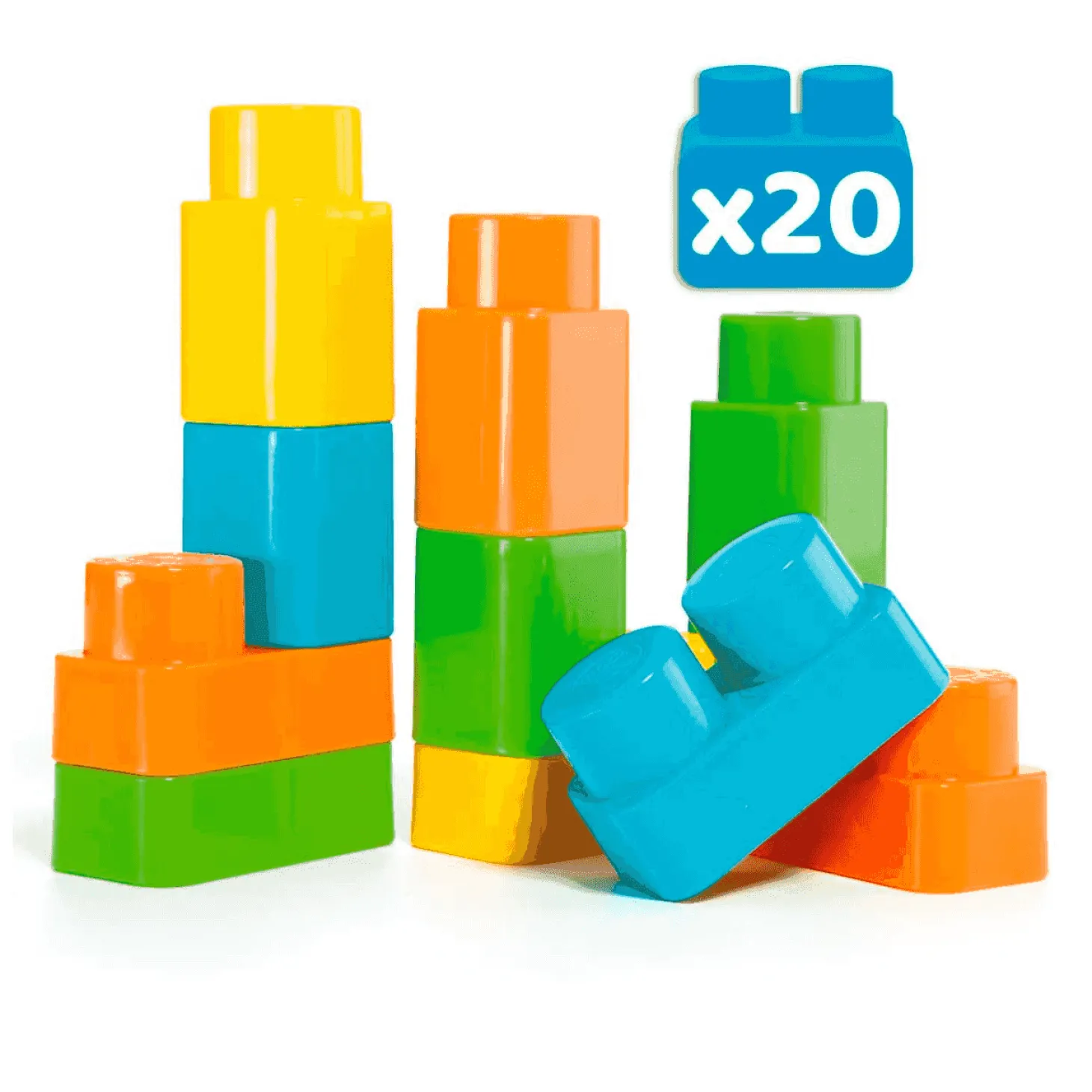 Carrito Con 20 Bloques Azul Molto