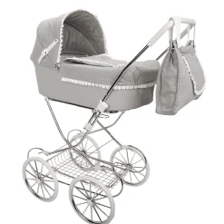 Carro de Muñecas Clásico Capota Gris con Bolso Arias