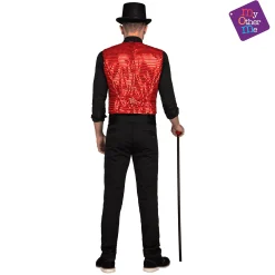 Chaleco Chaqué showman color rojo para disfraz talla ML