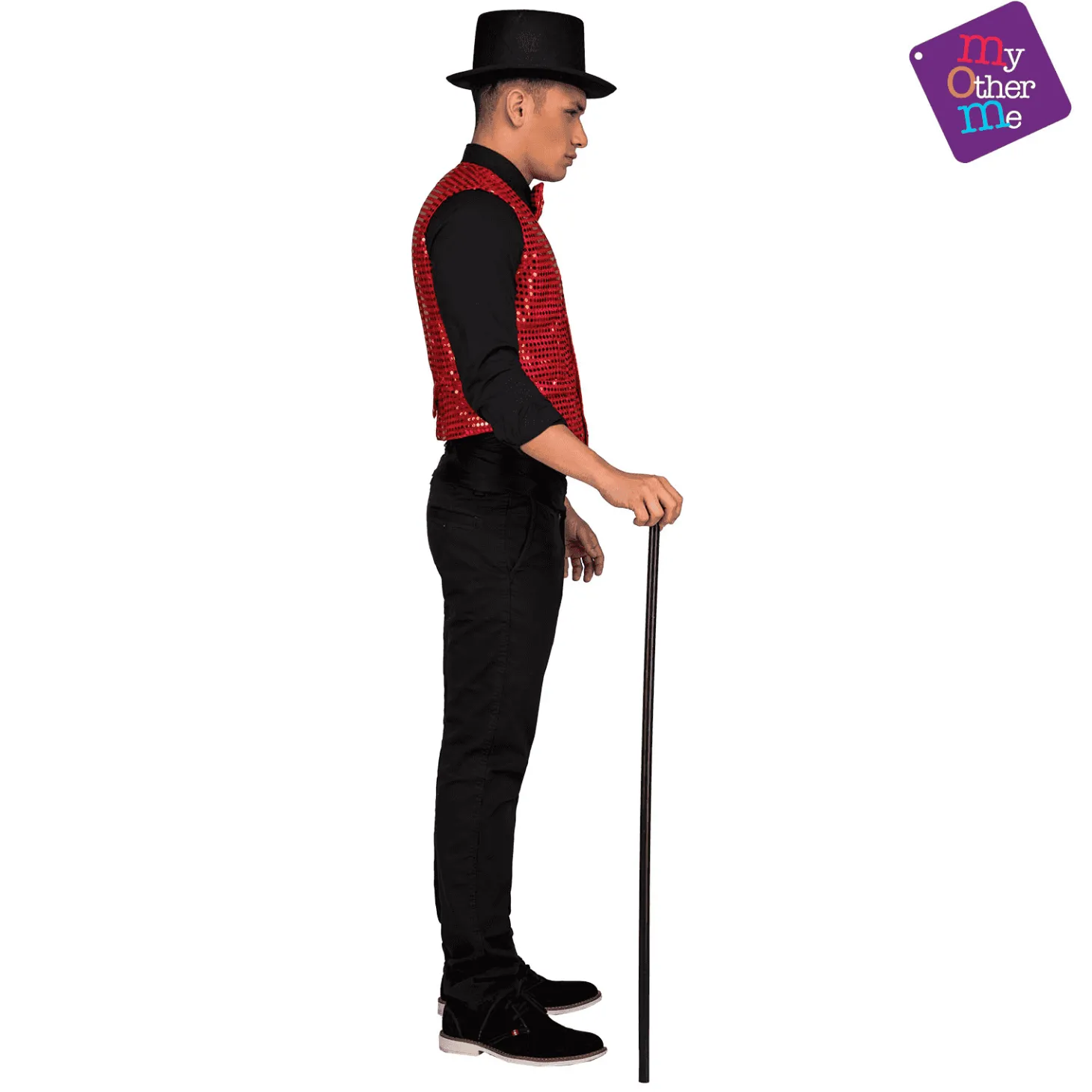 Chaleco Chaqué showman color rojo para disfraz talla ML