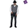 Chaleco Pistolero color gris para disfraz talla ML