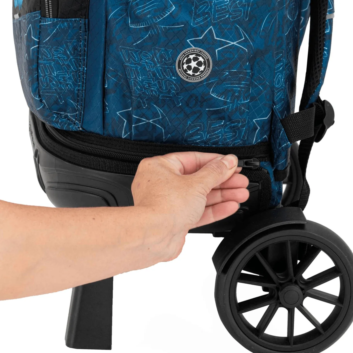 CHAMPIONS STARS Mochila con Carro Premium Extraíble 44,5 cm: Comodidad y Estilo para el Colegio