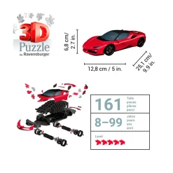 Coche de juguete Ferrari SF90 Stradale VW T2 - ¡Velocidad y estilo garantizados!