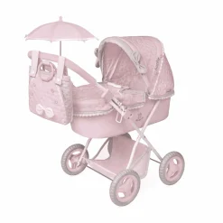Coche de Muñecas Plegable con Sombrilla y Bolso De cuevas