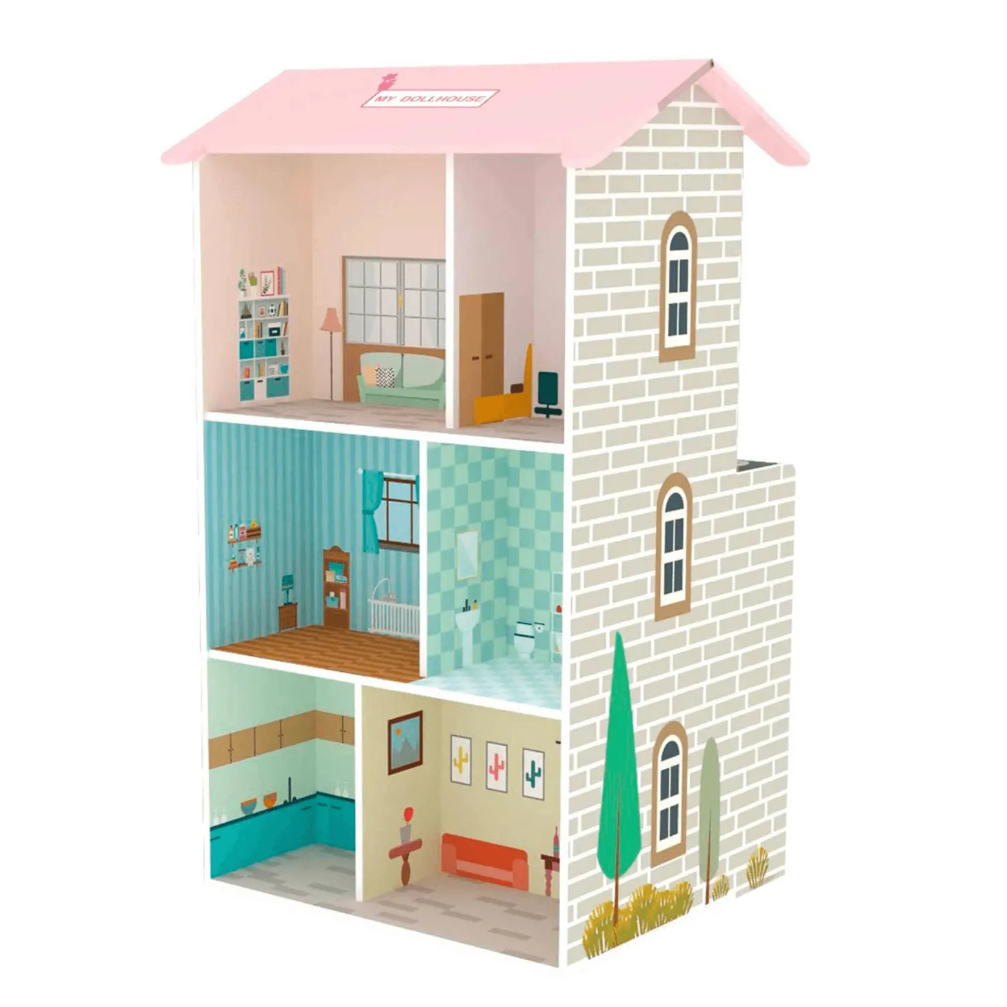 Cocina y Casa de Madera 2 en 1