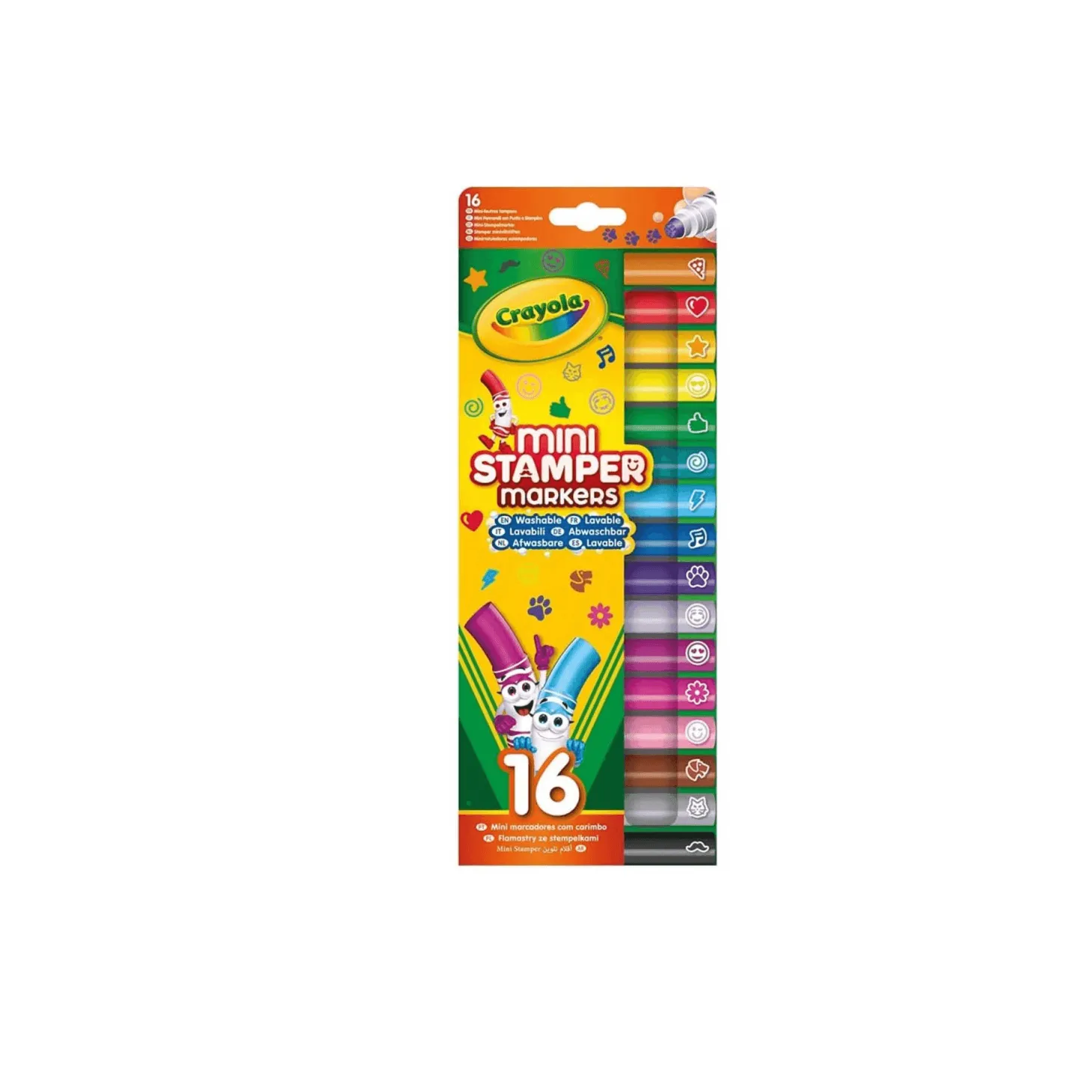 CRAYOLA 16 Rotuladores Lavables con Punta Plantilla Pip Squeaks