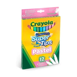 Crayola 12 Rotuladores Super Punta Lavables Colores pastel