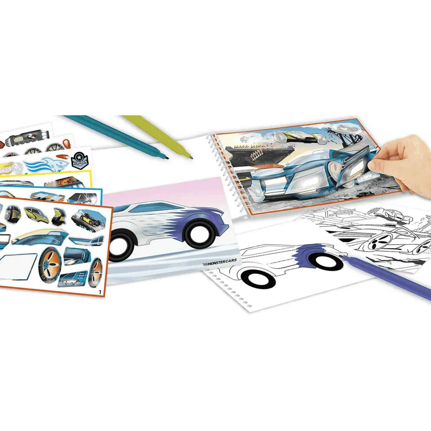 Cuaderno Colorear Monster Cars