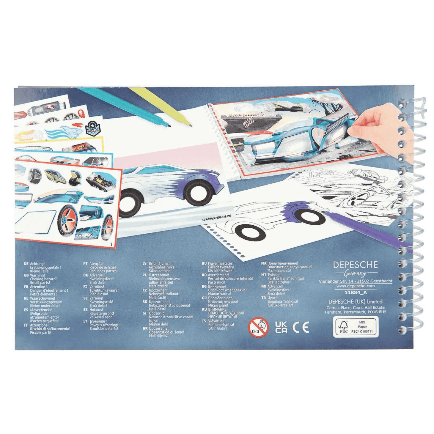 Cuaderno Colorear Monster Cars