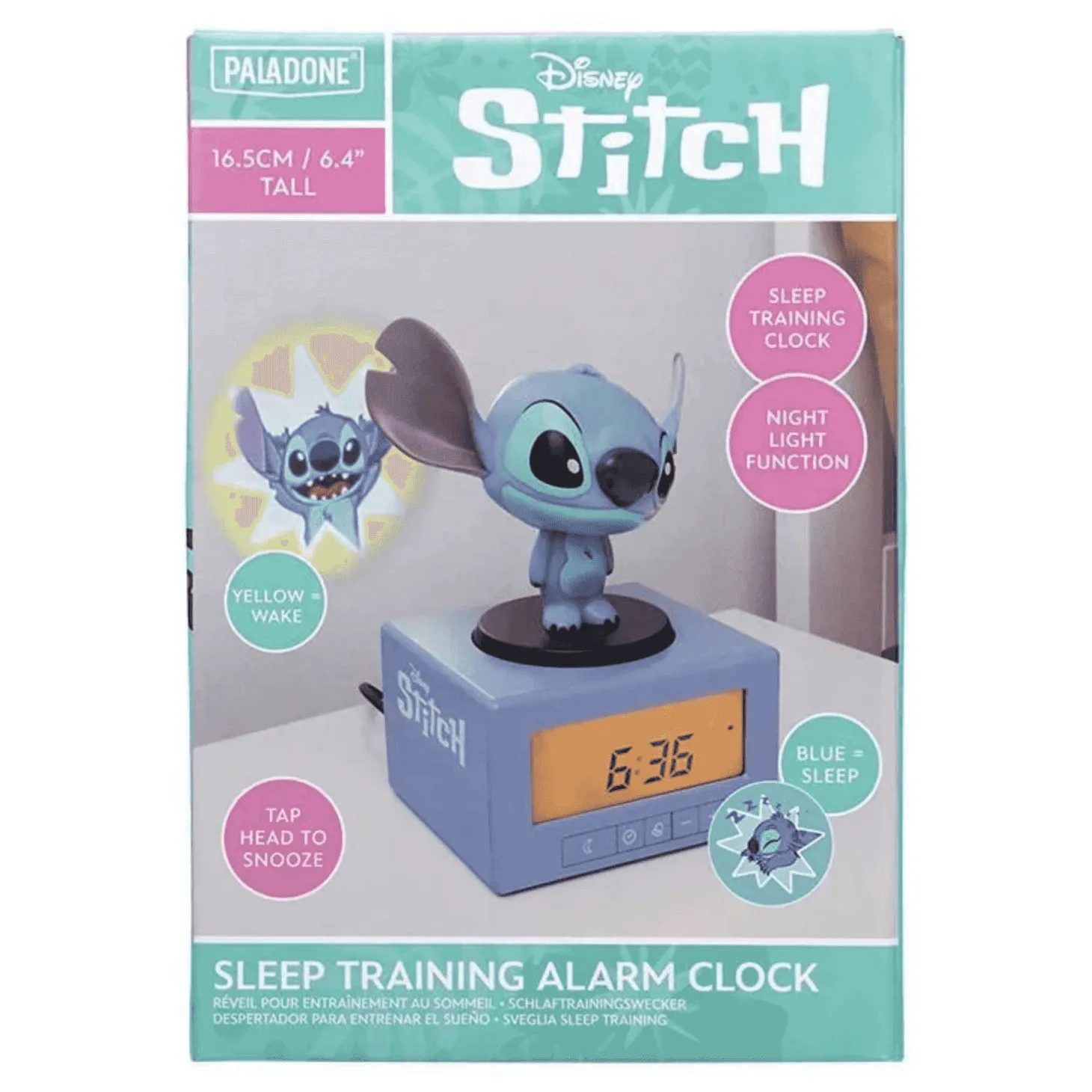 Despertador con luz nocturna 3D Disney Stitch Lexibook