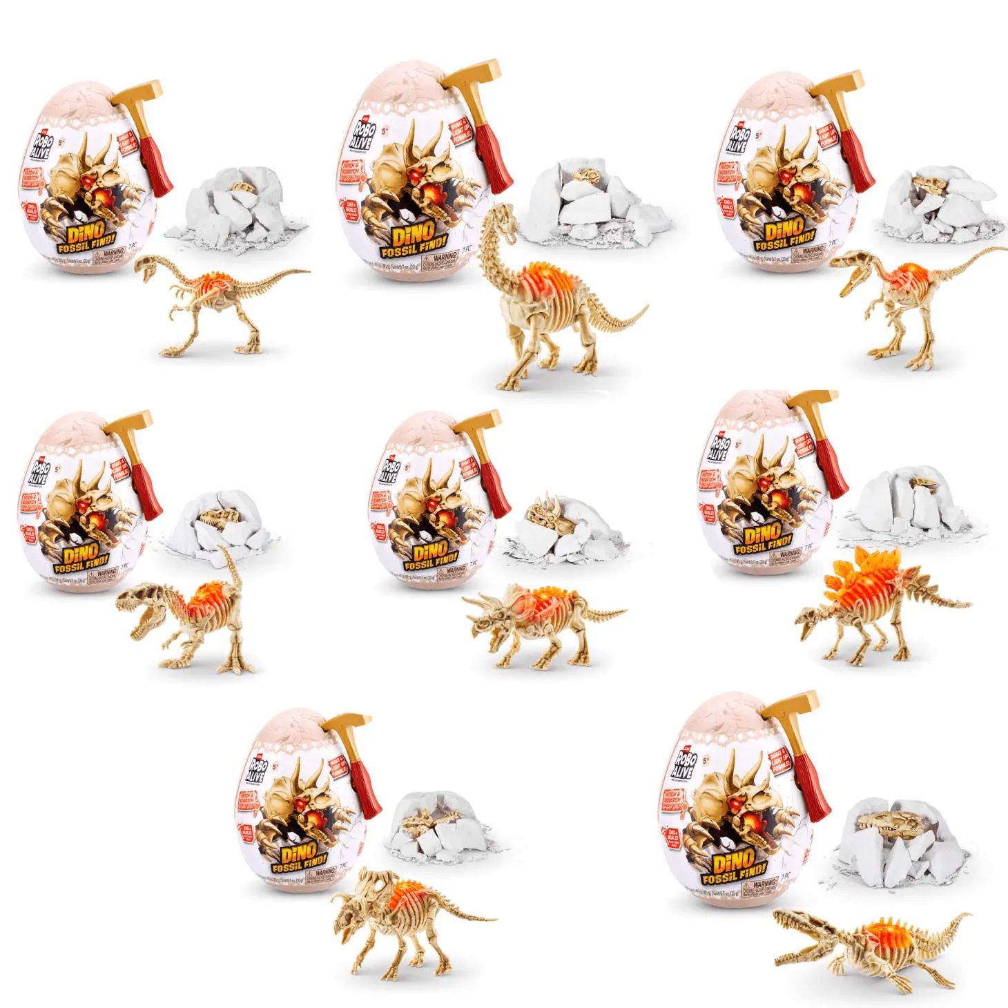 Dino FossilFind Mini Surpr EGG S1 de Robo Alive