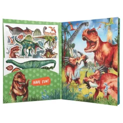 Dino World Con Pegatinas En Relieve