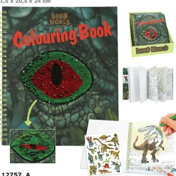 Dino World Libro Colorear Con Lentejuela
