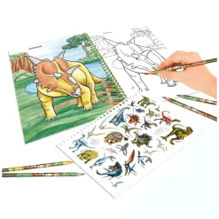 Dino World Libro De Colorear Con Lápices