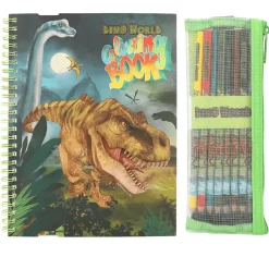 Dino World libro de colorear con lápices