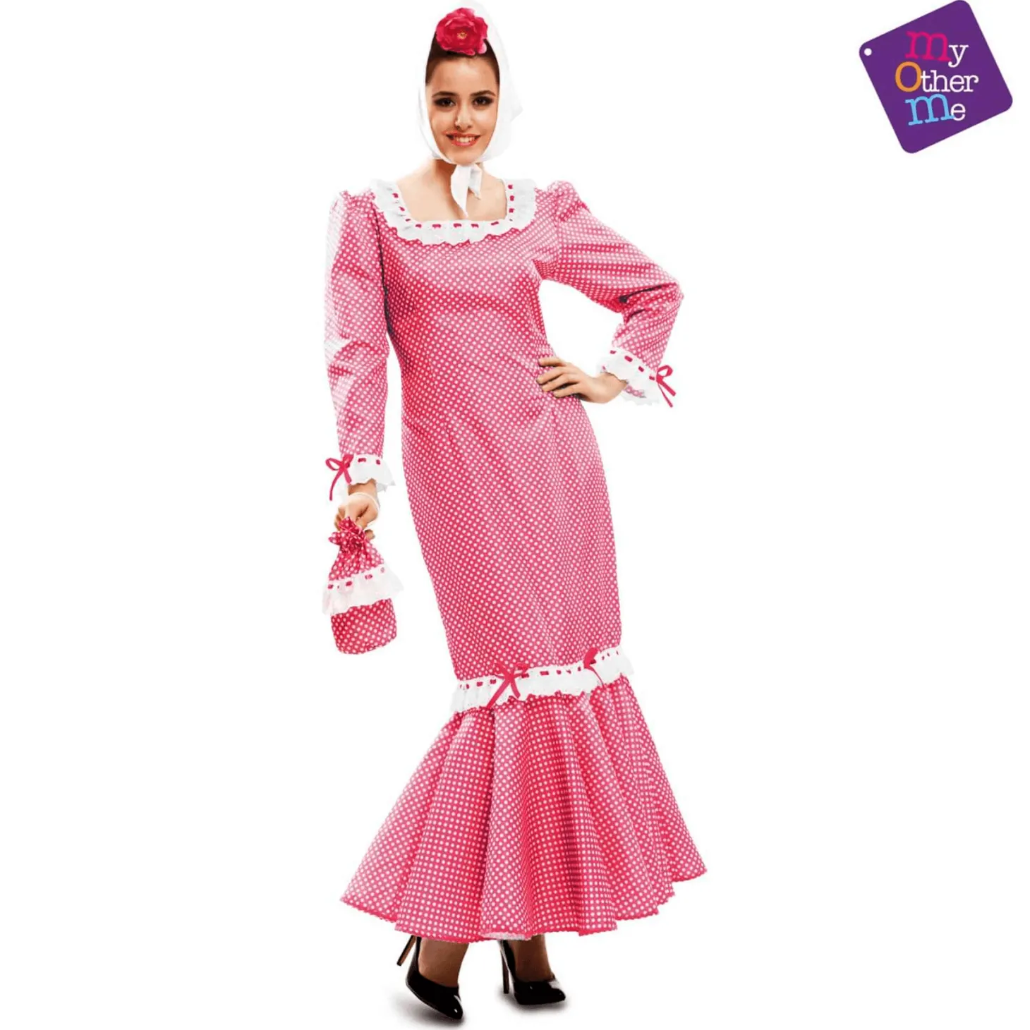 Disfraz Adulto Madrileña Rosa Mujer Talla M L