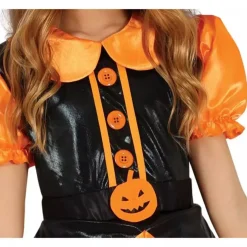 Disfraz Bruja Calabaza Purpurina Infantil T. 7-9