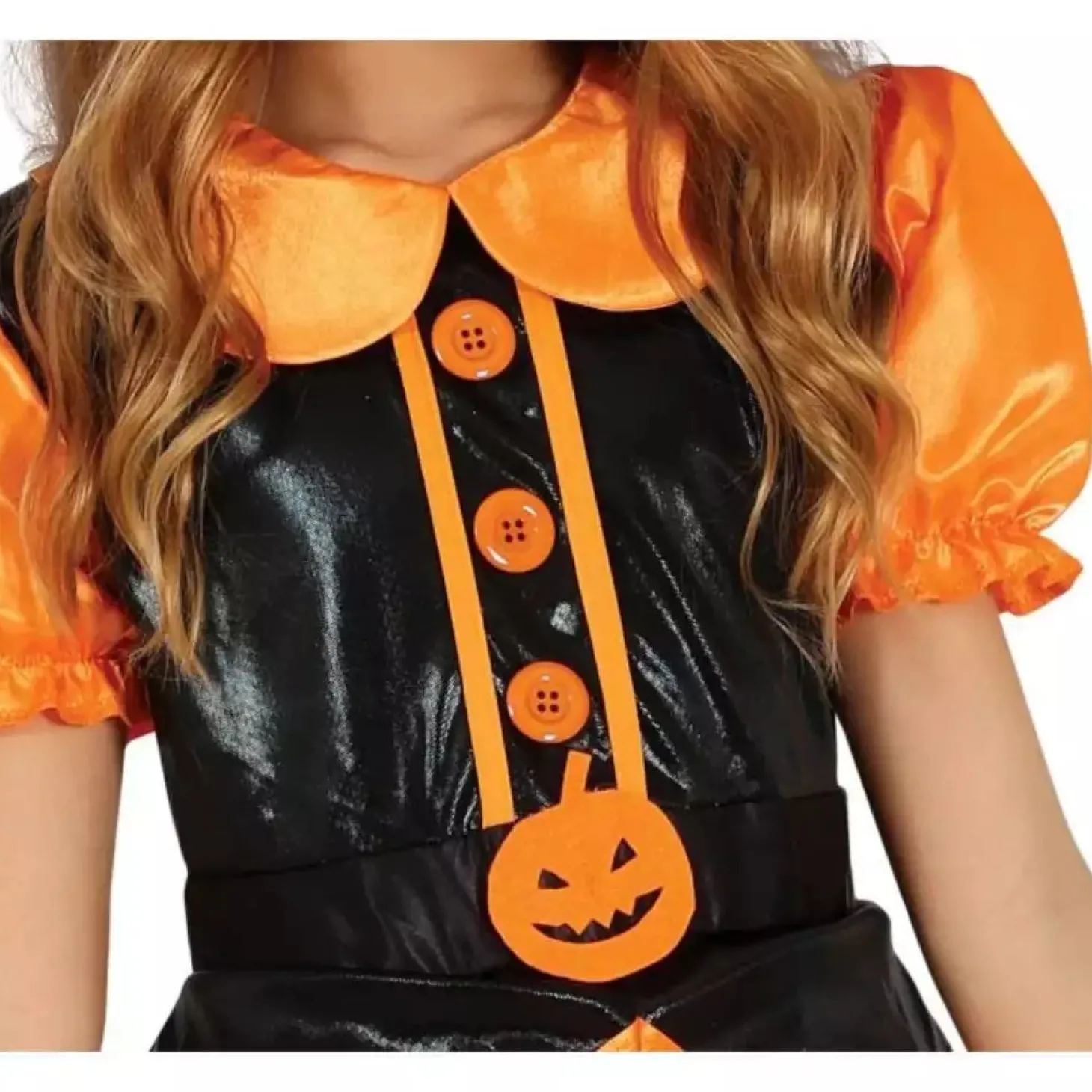 Disfraz Bruja Calabaza Purpurina Infantil T. 7-9