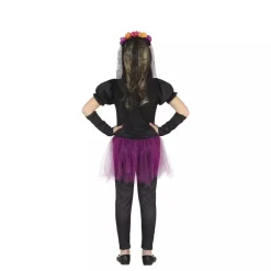 Disfraz Catrina Infantil con Flores y Tutú T. 10-12