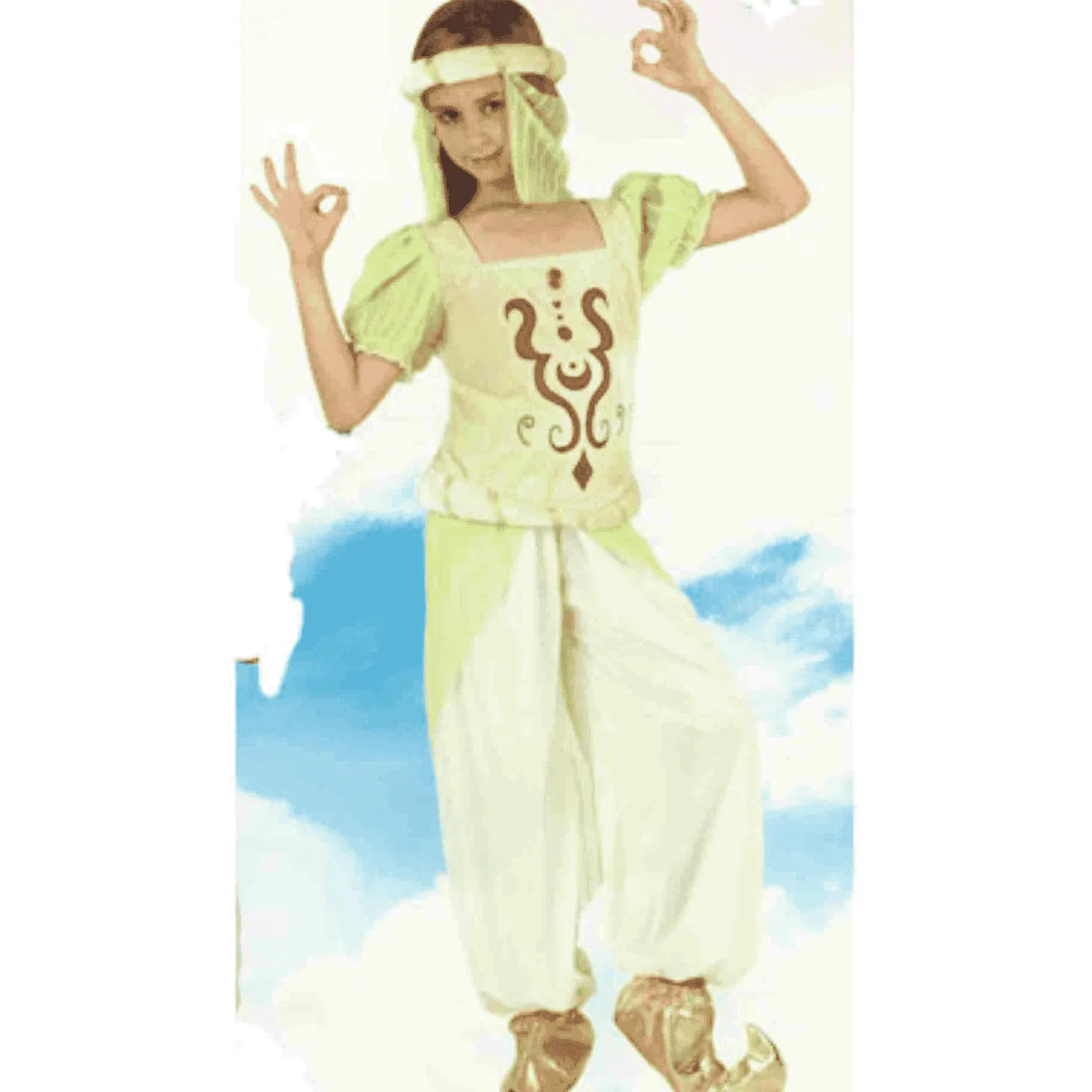 Disfraz De Arabe Verde Niña 5-6