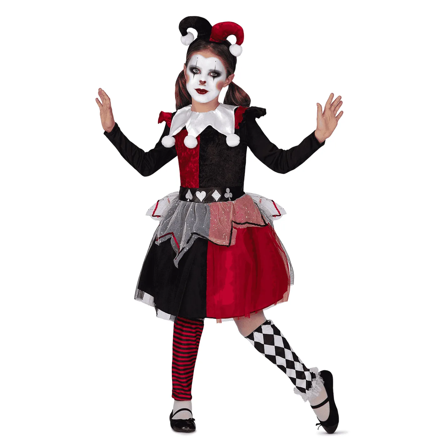 Disfraz de Arlequina roja 10-12 años infantil