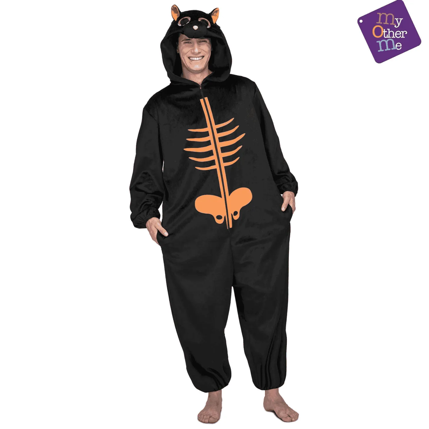 Disfraz de Big eyes esqueleto naranja 10-12 años infantil