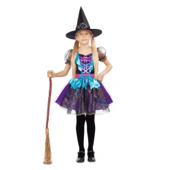 Disfraz de Bruja con destellos 7-9 años infantil